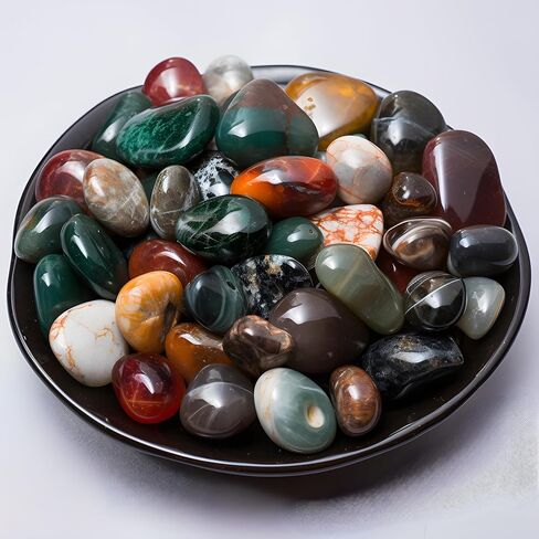 بلورات يشب المحيط المصقولة من SigMntun - 72 قطعة من الأحجار الكريمة الطبيعية المنتقاة بعناية، والحصى للريكي، والشاكرا، والشفاء in Kuwait