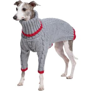 ESCCBOO Greyhound Clothes, Warm Sweater for Whippets, Dog Onesie, Two-Legged Turtleneck Warm Sweater for Small Medium Dogs (Small, Grey) in Kuwait