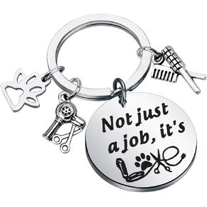 ENSIANTH Dog Groomer Keychain Keychain Pet Groomer Gift ليست مجرد وظيفة، إنها حب مخلب طباعة Love Charm Keychain هدية للحيوانات الأليفة Groomer Dog مصفف شعر in Kuwait