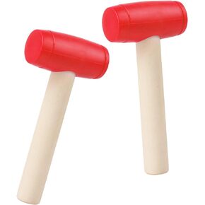 Waenerec 2pcs Toy Hammer Simulation Wooden Hammers Plastic Toddler Hammer SmallPortable Kids Maintenance Tools Toys Pretend Play Fake Mallet Hammer for Boys Girls