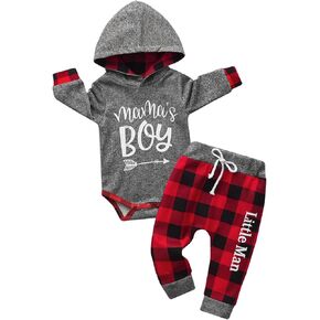 Acekoy Newborn Baby Boys Clothes Letter Printed Hoodie Sweatshirt Tops+Camouflage Long Pants 2PCS Fall Winter Outfits Set in Saudi Arabia