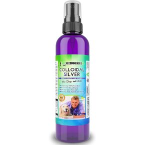 Vet Recommended Colloidal Silver for Dogs and Cats, Colloidal Silver Spray That Works as Natural Hot Spot Solution for Dogs - Made in USA (8oz/240ml)