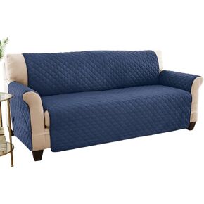 Collections Etc Reversible Quilted Jumbo Recliner Cover, Spill-Resistant with Ties - Covers Seat Bottom, Seat Back and 2 Seat Arms (Jumbo Recliner, Burgundy/Taupe)