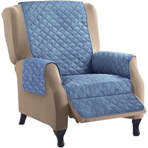 Collections Etc Reversible Quilted Furniture Cover Chocolate/Tan Jumbo Recliner