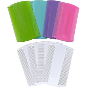 8 Pieces Hair Nit Combs Remove Hair Nits Fine Tooth Multi Color Double Sided Head Nit Combs For Pets Adults Kids in Kuwait