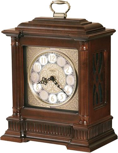 Howard Miller Akron Mantel Clock 635-125 – Windsor Cherry Finish, Nickel-Finished Decorative Dial, Antique Home Decor, Volume Control, Quartz, Dual-Chime Movement in Saudi Arabia