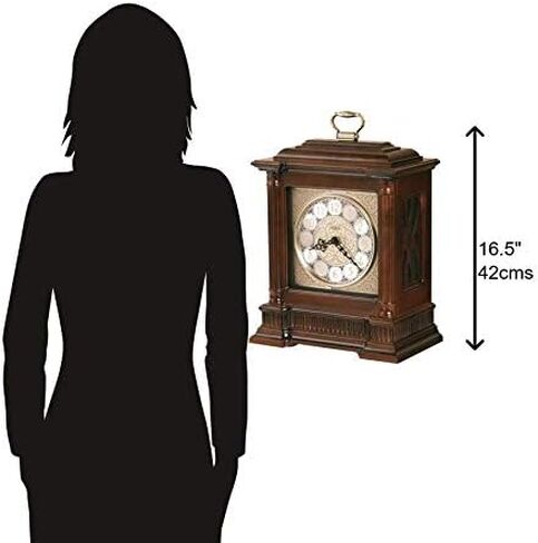 Howard Miller Akron Mantel Clock 635-125 – Windsor Cherry Finish, Nickel-Finished Decorative Dial, Antique Home Decor, Volume Control, Quartz, Dual-Chime Movement in Saudi Arabia