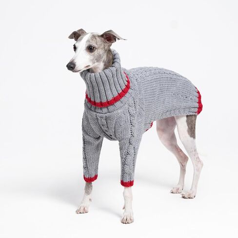 ملابس ESCCBOO Greyhound، سترة دافئة للويبيت، ملابس للكلاب، سترة دافئة بياقة مدورة ذات أرجل للكلاب الصغيرة والمتوسطة (صغيرة، رمادية) in Kuwait