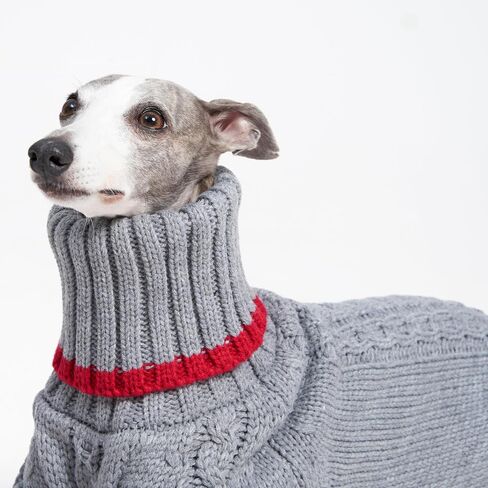ملابس ESCCBOO Greyhound، سترة دافئة للويبيت، ملابس للكلاب، سترة دافئة بياقة مدورة ذات أرجل للكلاب الصغيرة والمتوسطة (صغيرة، رمادية) in Kuwait