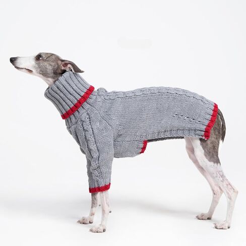 ملابس ESCCBOO Greyhound، سترة دافئة للويبيت، ملابس للكلاب، سترة دافئة بياقة مدورة ذات أرجل للكلاب الصغيرة والمتوسطة (صغيرة، رمادية) in Kuwait