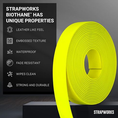 Strapworks BioThane Beta Series Coated Webbing, 1 Inch x 5 Yards, Black in Kuwait