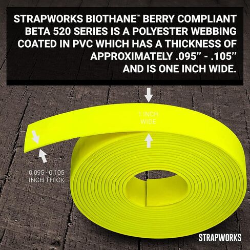 Strapworks BioThane Beta Series Coated Webbing, 1 Inch x 5 Yards, Black in Kuwait