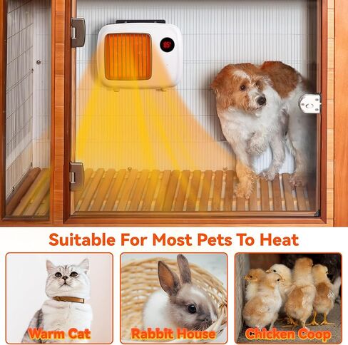 Dreyoo Dog House Heater with Thermostat, 200/400W Pet House Heater with 6FT Anti Chew Cord and Safe Overheat Protection, Digital Display Pet House Heater for Dogs Chicken Coops Rabbits Cages Cats in Kuwait