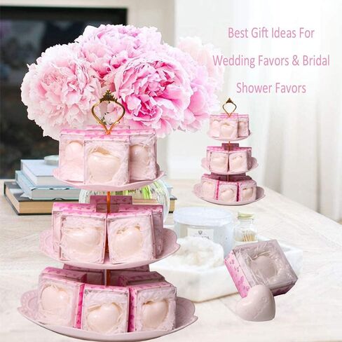 AIXIANG 24 حزمة من هدايا الزفاف المفضلة لحفلات الزفاف مصنوعة يدويًا من الصابون المعطر على شكل قلب أبيض للضيوف هدايا حفلات أعياد الميلاد in Kuwait