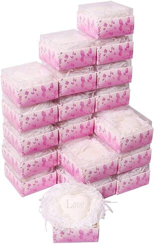AIXIANG 24 حزمة من هدايا الزفاف المفضلة لحفلات الزفاف مصنوعة يدويًا من الصابون المعطر على شكل قلب أبيض للضيوف هدايا حفلات أعياد الميلاد in Kuwait
