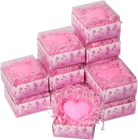 AIXIANG 12 Boxes Sweet Pink Heart Soaps Handmade Scented Soap Guests Keepsake Gift for Bridal Shower Return Gifts Wedding Gifts Baby Shower Favors, Parties, Thanksgiving Gifts ,Hand Washing in Kuwait