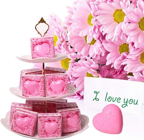 AIXIANG 12 Boxes Sweet Pink Heart Soaps Handmade Scented Soap Guests Keepsake Gift for Bridal Shower Return Gifts Wedding Gifts Baby Shower Favors, Parties, Thanksgiving Gifts ,Hand Washing in Kuwait