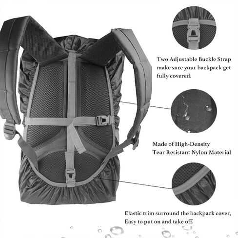 Frelaxy Hi-Visibility Backpack Rain Cover with Reflective Strip 100% Waterproof Ultralight Backpack Cover, Storage Pouch, Anti-Slip Cross Buckle Strap, for Hiking, Camping, Biking, Outdoor, Traveling in Saudi Arabia