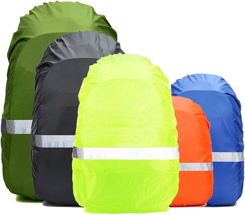 Frelaxy Hi-Visibility Backpack Rain Cover with Reflective Strip 100% Waterproof Ultralight Backpack Cover, Storage Pouch, Anti-Slip Cross Buckle Strap, for Hiking, Camping, Biking, Outdoor, Traveling in Saudi Arabia