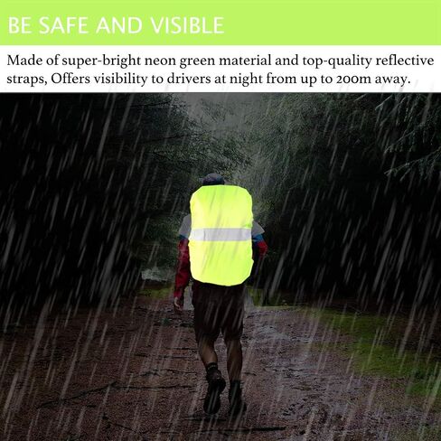 Frelaxy Hi-Visibility Backpack Rain Cover with Reflective Strip 100% Waterproof Ultralight Backpack Cover, Storage Pouch, Anti-Slip Cross Buckle Strap, for Hiking, Camping, Biking, Outdoor, Traveling in Saudi Arabia
