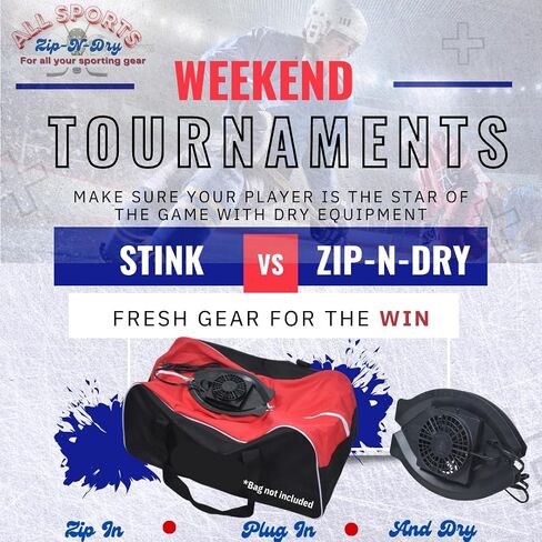 Zip N Dry Hockey Bag Equipment Dryer Zip in Plug in and Dry in Saudi Arabia