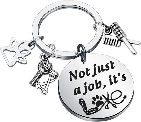 ENSIANTH Dog Groomer Keychain Keychain Pet Groomer Gift ليست مجرد وظيفة، إنها حب مخلب طباعة Love Charm Keychain هدية للحيوانات الأليفة Groomer Dog مصفف شعر in Kuwait