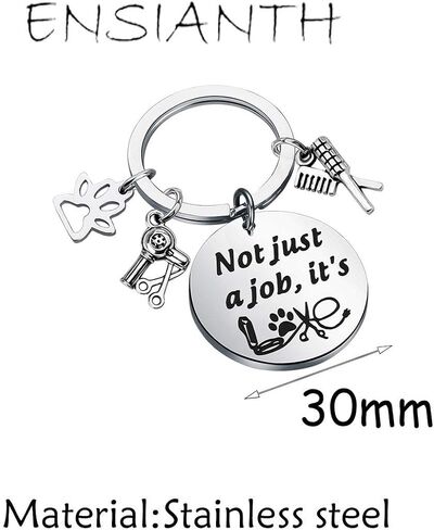 ENSIANTH Dog Groomer Keychain Keychain Pet Groomer Gift ليست مجرد وظيفة، إنها حب مخلب طباعة Love Charm Keychain هدية للحيوانات الأليفة Groomer Dog مصفف شعر in Kuwait