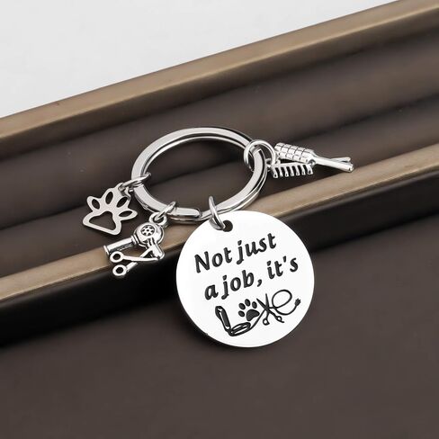 ENSIANTH Dog Groomer Keychain Keychain Pet Groomer Gift ليست مجرد وظيفة، إنها حب مخلب طباعة Love Charm Keychain هدية للحيوانات الأليفة Groomer Dog مصفف شعر in Kuwait