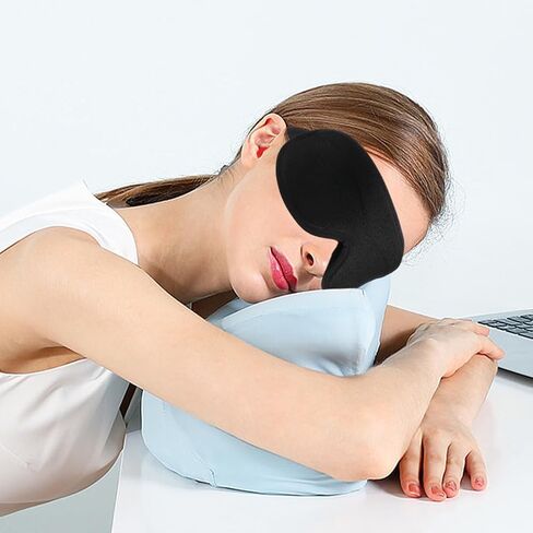 قناع عين النوم قناع تبريد مريح مقعر ثلاثي الأبعاد مع 5 أزواج من سدادات الأذن غطاء ظلال النوم للعين كتل الضوء تقلل العيون المنتفخة in Kuwait