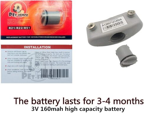 سياج الحيوانات الأليفة متوافق مع بطارية السياج غير المرئية لطوق الكلاب، بطاريات لأطواق الكلاب، غطاء طاقة العلامة التجارية للسياج غير المرئي R21، R22، R51، أطواق ميكرولايت آمنة ومتينة (10 عبوات) in Kuwait