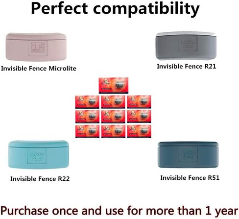 سياج الحيوانات الأليفة متوافق مع بطارية السياج غير المرئية لطوق الكلاب، بطاريات لأطواق الكلاب، غطاء طاقة العلامة التجارية للسياج غير المرئي R21، R22، R51، أطواق ميكرولايت آمنة ومتينة (10 عبوات) in Kuwait
