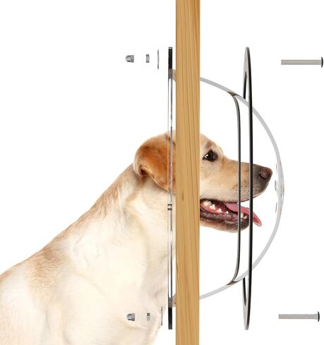 نافذة سياج للكلاب من فيميلي مع فتحات هوائية، نافذة شفافة بتصميم فقاعات من الاكريليك لنافذة لعب الكلاب ونافذة امان لسياج الكلاب من الداخل بعمق 4.3 انش و4.5 انش in Kuwait