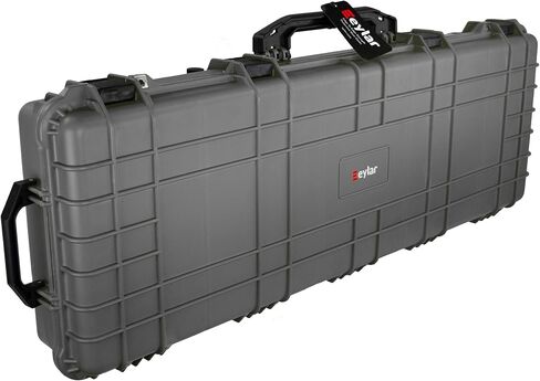 Eylar 53" Inch Protective Roller Rifle Hard Case with Foam, Waterproof & Crushproof, Two Rifles Or Multiple Guns, Pressure Valve with Lockable Fittings Gray in Kuwait