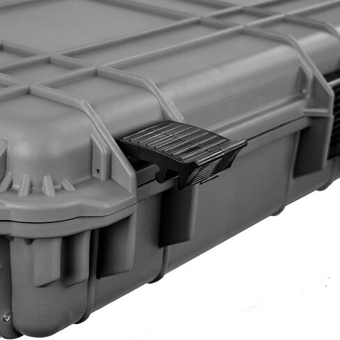 Eylar 53" Inch Protective Roller Rifle Hard Case with Foam, Waterproof & Crushproof, Two Rifles Or Multiple Guns, Pressure Valve with Lockable Fittings Gray in Kuwait
