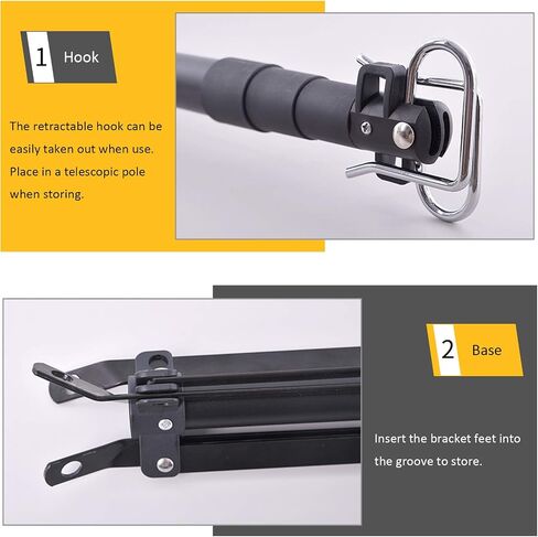 OMUKY Telescopic Lantern Stand with Base Outdoor Camping Lamp Stand Pole Adjustable Lantern Pole (Black) in Kuwait