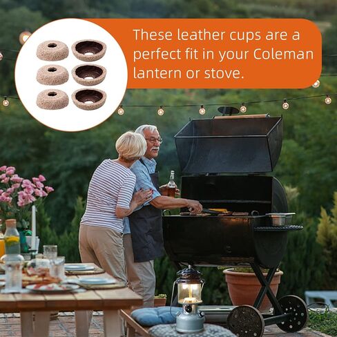 بديل بوكين لفانوس كولمان وكأس مضخة الموقد من الجلد الحقيقي، مجموعة مكونة من 6 قطع in Kuwait