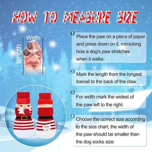 Rypet 2 Pairs Christmas Dog Socks Non Slip Dog Grip Socks with Adjustable Straps Traction Control for Indoor & Hardwood Floor, Pet Paw Protector for Small Medium Large Dogs in Saudi Arabia