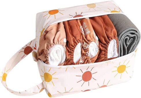Lmbabter Baby Diaper Wet Dry Bag - 3PCS Diaper Organizer Bag Nappy Pouch Water- resistan Diaper Pod for Baby Diaper Bag,Gym Bag，Travel Bag (Red) in Saudi Arabia