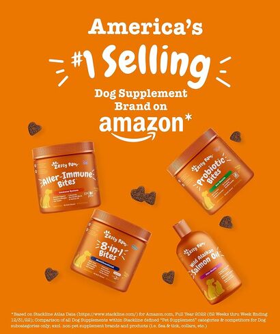 مضغ ناعم بنكهة زيستي باوز - مسبب للحساسية للكلاب مع جذر عرق السوس والكركم ومكملات ألياف EpiCor الفاخرة للكلاب لدعم حساسية حبوب اللقاح الموسمية وتعزيز جهاز المناعة للحيوانات الأليفة، 10 أونصة in Kuwait