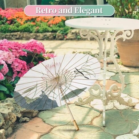 YOUKE OLA 15 Pack Paper Umbrellas Chinese Japanese Parasol Umbrella Paper Decorative 33 Inches DIY Oiled Paper Painting Umbrellas Crafts for Wedding Bridal Party Decor Photography Prop, White in Saudi Arabia