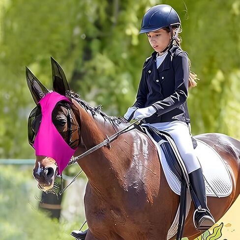 5 قطع من قناع ذبابة الحصان، أقنعة ذبابة ناعمة ومريحة للخيول ذات الأذنين، قناع وجه الحصان المرن، أقنعة الحصان تغطي مستلزمات ركوب الخيل، قناع كاشيل فلاي مع الأذنين (كبير) in Kuwait