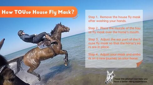 5 قطع من قناع ذبابة الحصان، أقنعة ذبابة ناعمة ومريحة للخيول ذات الأذنين، قناع وجه الحصان المرن، أقنعة الحصان تغطي مستلزمات ركوب الخيل، قناع كاشيل فلاي مع الأذنين (كبير) in Kuwait