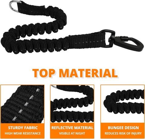 Long Dog Leash 15 FT: Heavy Duty Rope Leashes for Dogs Training with Swivel Lockable Hook Reflective Threads Bungee and Padded Handle - Dog Lead for Large Small Medium Dogs Outside Walking Hiking in Kuwait
