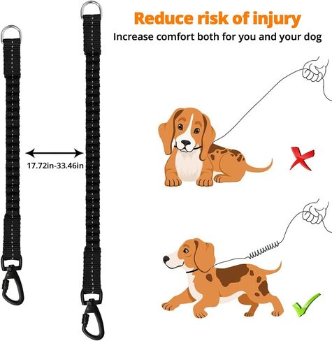 Long Dog Leash 15 FT: Heavy Duty Rope Leashes for Dogs Training with Swivel Lockable Hook Reflective Threads Bungee and Padded Handle - Dog Lead for Large Small Medium Dogs Outside Walking Hiking in Kuwait