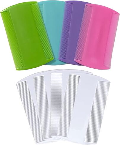 8 Pieces Hair Nit Combs Remove Hair Nits Fine Tooth Multi Color Double Sided Head Nit Combs For Pets Adults Kids in Kuwait