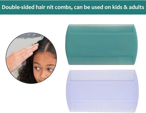 8 Pieces Hair Nit Combs Remove Hair Nits Fine Tooth Multi Color Double Sided Head Nit Combs For Pets Adults Kids in Kuwait