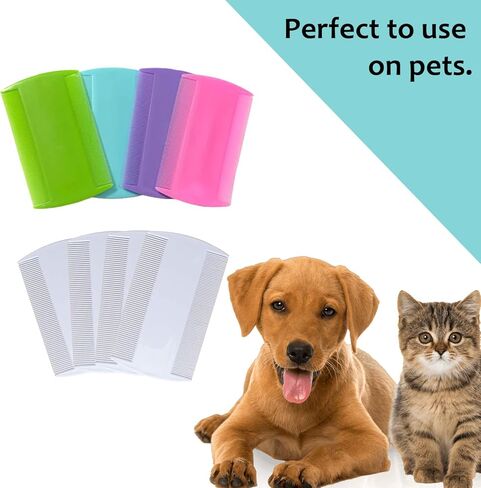 8 Pieces Hair Nit Combs Remove Hair Nits Fine Tooth Multi Color Double Sided Head Nit Combs For Pets Adults Kids in Kuwait