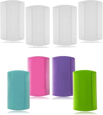 8 Pieces Hair Nit Combs Remove Hair Nits Fine Tooth Multi Color Double Sided Head Nit Combs For Pets Adults Kids in Kuwait