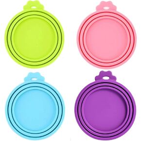 Giozoc 4 Pack Pet Food Can Cover Silicone Can Lids for Dog and Cat Food(Universal Size,One fit 3 Standard Size Food Cans) in Saudi Arabia