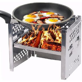 Unigear Wood Burning Camp Stoves Picnic BBQ Cooker/Potable Folding Stainless Steel Backpacking Stove in Kuwait